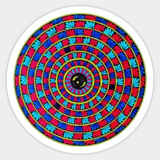 Handmade multicolored mandala pattern art Sticker